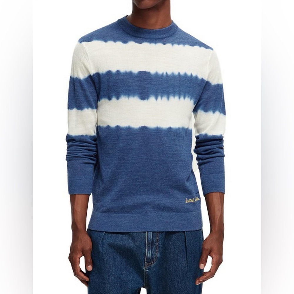 Scotch & soda blue dye wool blend sweater XL